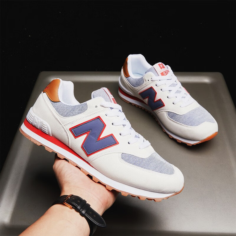 鞋新百伦574透气女鞋运动鞋休闲鞋2024新款港风百搭阿甘跑步鞋 三元灰