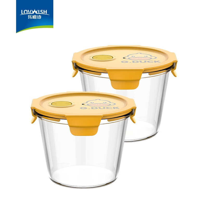 乐唯诗（NERVISHI） 耐热玻璃保鲜盒微波炉专用饭盒冰箱收纳带盖密封储物便当碗餐盒 G.DUCK联名【汤碗700ml】*2怎么看?