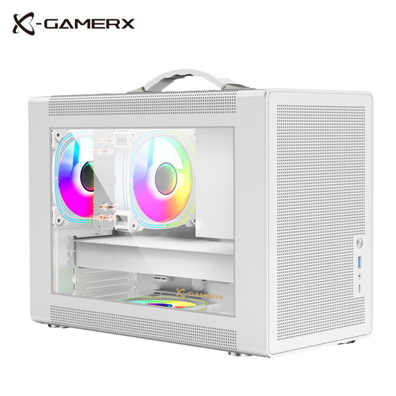 未知玩家P60机箱ITX紧凑型手提便携式mini台式机玻璃侧透MATX桌面白色TypeC游戏主机小电脑机箱 未知玩家P60机箱 USB3.0版 白色
