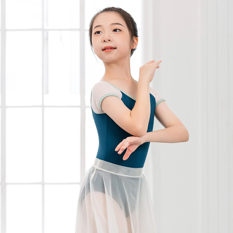 小茉莉舞蹈体操服芭蕾舞练功服儿童女氨纶形体服中国舞短袖连体服