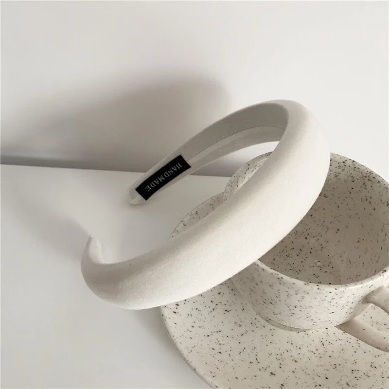 依莲妃【精选】甜美糖果色宽发箍颅顶海绵头箍少女百搭发饰 白色