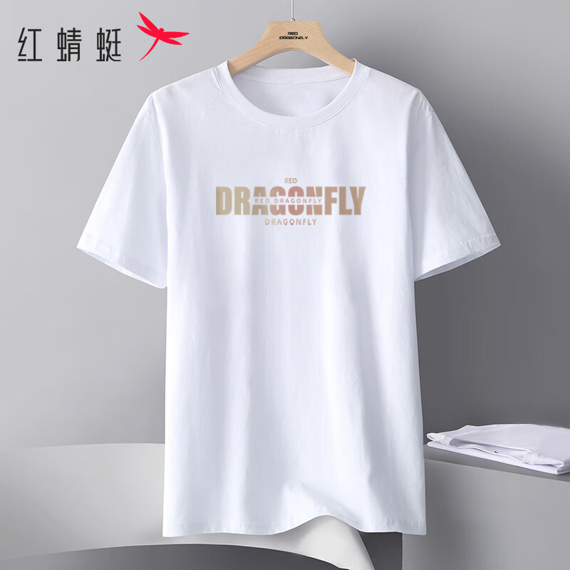 红蜻蜓（RED DRAGONFLY）短袖T恤男夏季时尚字母印