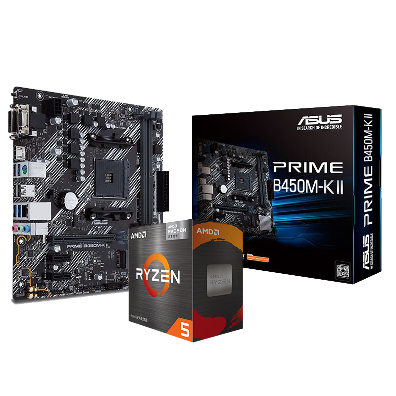 AMD 锐龙R5 5600G 搭华硕PRIME B450M-K Ⅱ 板U套装 CPU主板套装 1269元
