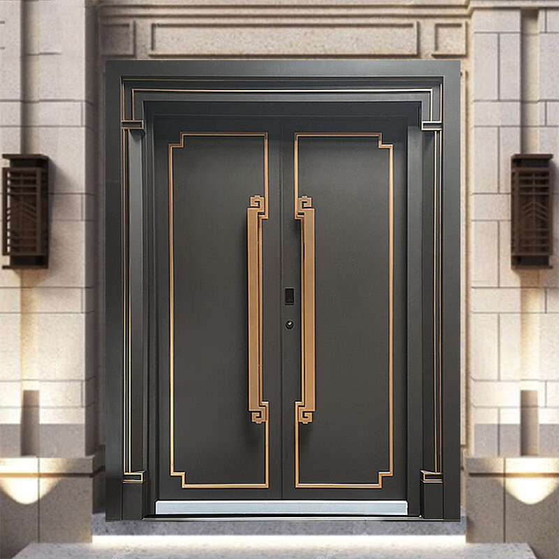 荧阙铸铝门别墅大门双开门豪华对开门进户家用防盗入户铜门农村自建房