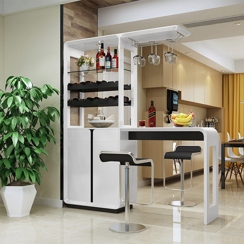 吧台隔断柜台一体 吧台桌家用酒柜 简约现代客厅进门玄关隔断柜门 1.