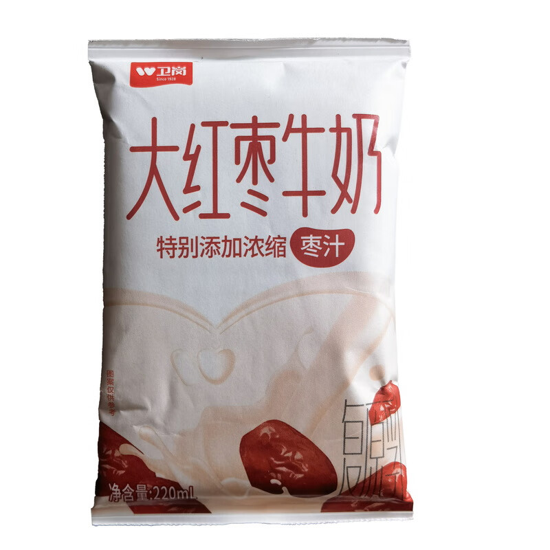 卫岗浓香高钙奶 220MLX10袋  3.0g蛋白质大红枣牛奶纯牛奶枕装袋装 大红枣10袋