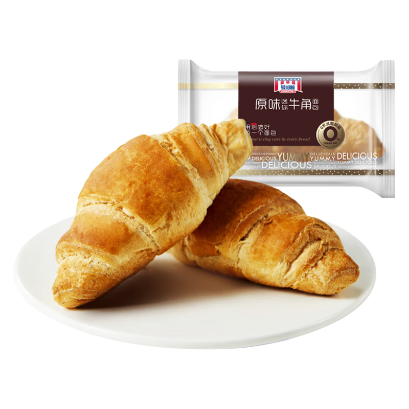 曼可顿（MANKATTAN）迷你牛角包 手撕小面包 方便早餐食品速食懒人成人儿童休闲零食 迷你牛角面包 原味25g*25