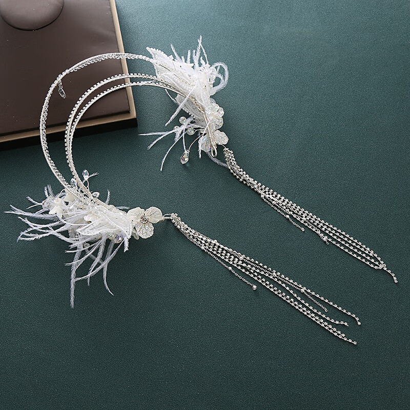 觅馨新娘皇冠头饰叠戴公主高端头纱带皇冠水晶结婚礼服配饰品 羽曦