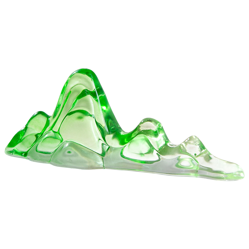 梅林筆莊琉璃筆擱毛筆架筆山筆架放毛筆的托擱筆架筆架山鎮(zhèn)尺托水晶創(chuàng)意擺件文房四寶 琉璃山巒筆山綠色