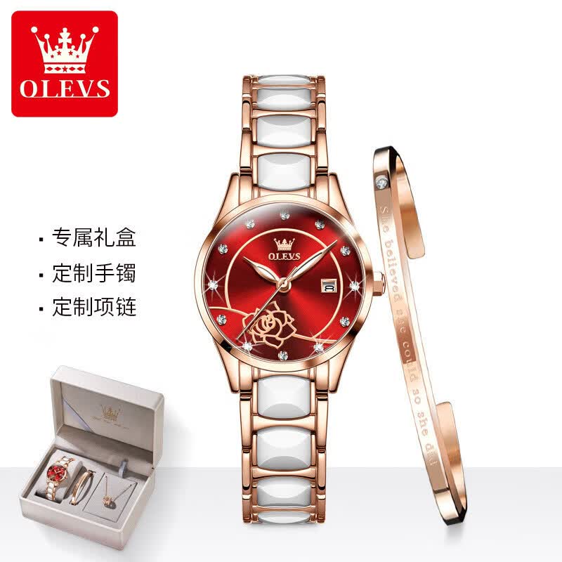 劳力士绿水鬼瑞士品牌手表时尚女士女表女款防水气质镶钻原装金表