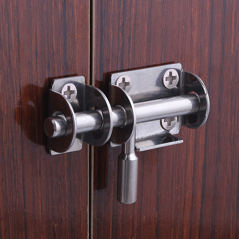 格玛斯插销门栓左右门扣304不锈钢锁扣加厚卫生间搭扣 迷你左右插销