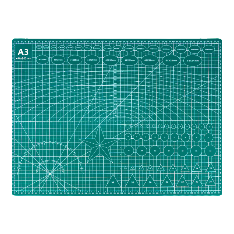 Touch Fish馬克筆墊板繪畫專用a3手繪畫畫PVC桌墊大號美工手工裁紙雕刻切割板防滑雙面 A3綠色45X30CM