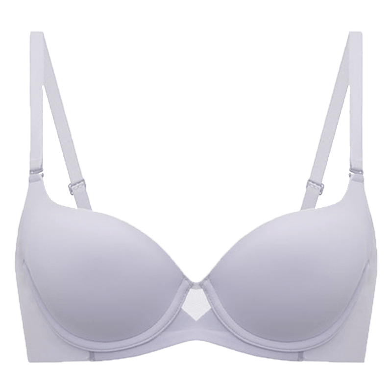 華歌爾（Wacoal）藍(lán)標(biāo)內(nèi)衣女文胸輕薄無(wú)痕透氣舒適聚攏軟鋼圈文胸罩 WB1452 煙熏紫 75C