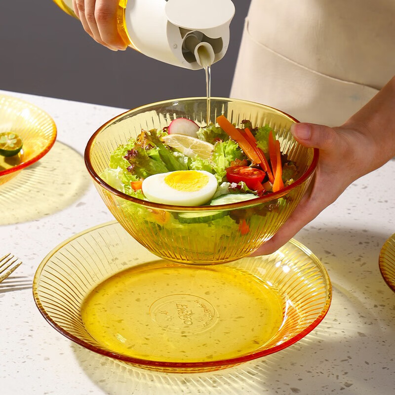 康宁餐具琥珀色玻璃碗碟盘套装使用怎么样？评测分享？