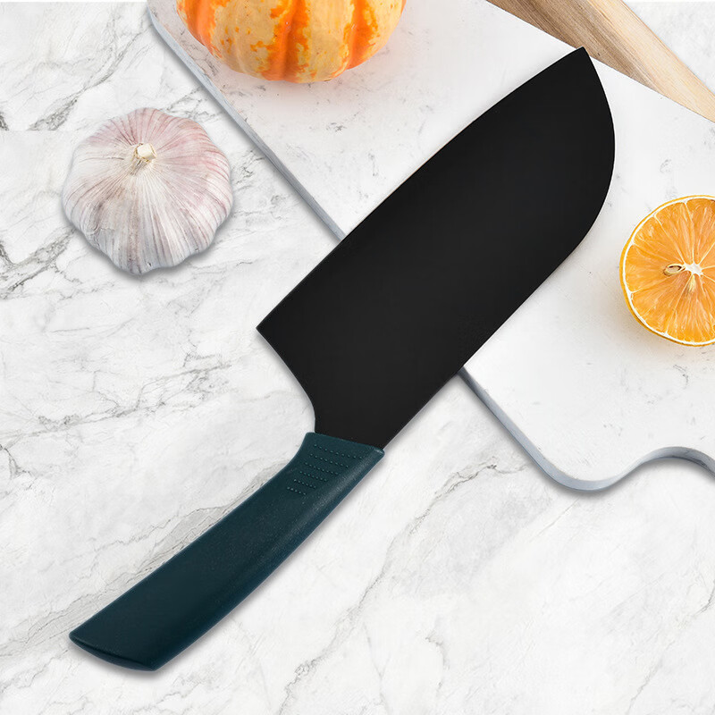不锈钢菜刀轻便黑刃女士切片刀德国厨师刀厨房切肉切片刀网红菜刀 女士菜刀 黑色