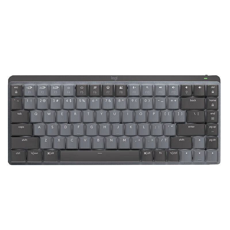 罗技(logitech)mx 高性能低噪无线双模迷你机械键盘 84键 段落茶轴