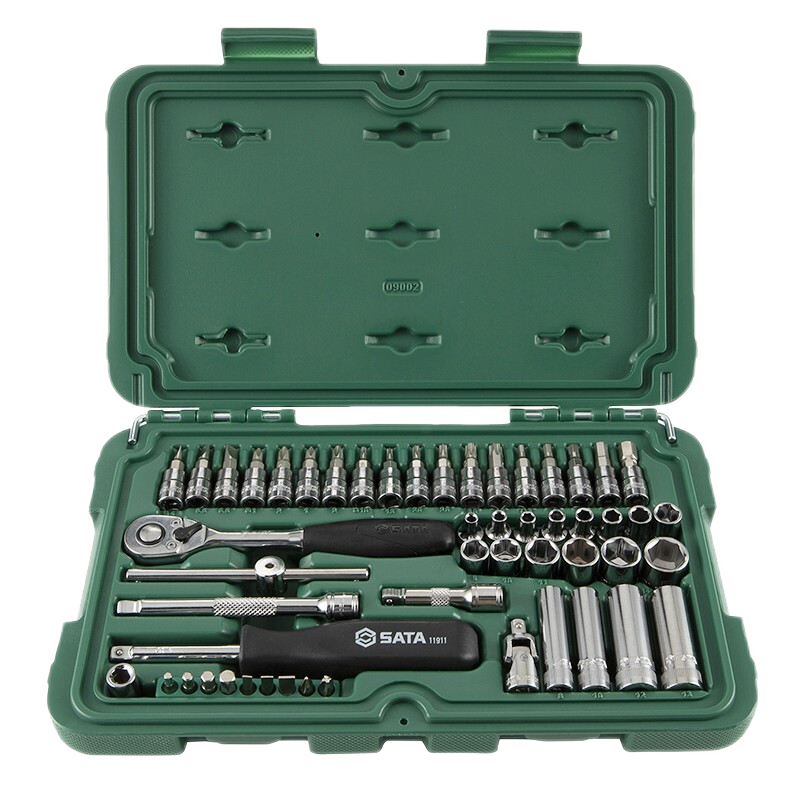世達（SATA）小飛棘輪扳手汽修機修套裝 52件套筒修車工具09002(多種配置可選)
