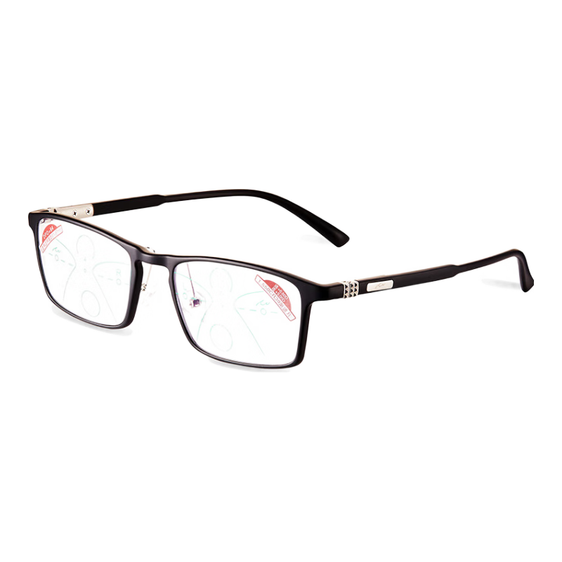 夕陽(yáng)紅老花鏡男遠(yuǎn)近兩用防藍(lán)光變焦商務(wù)時(shí)尚女高清老人眼鏡E9010 250度