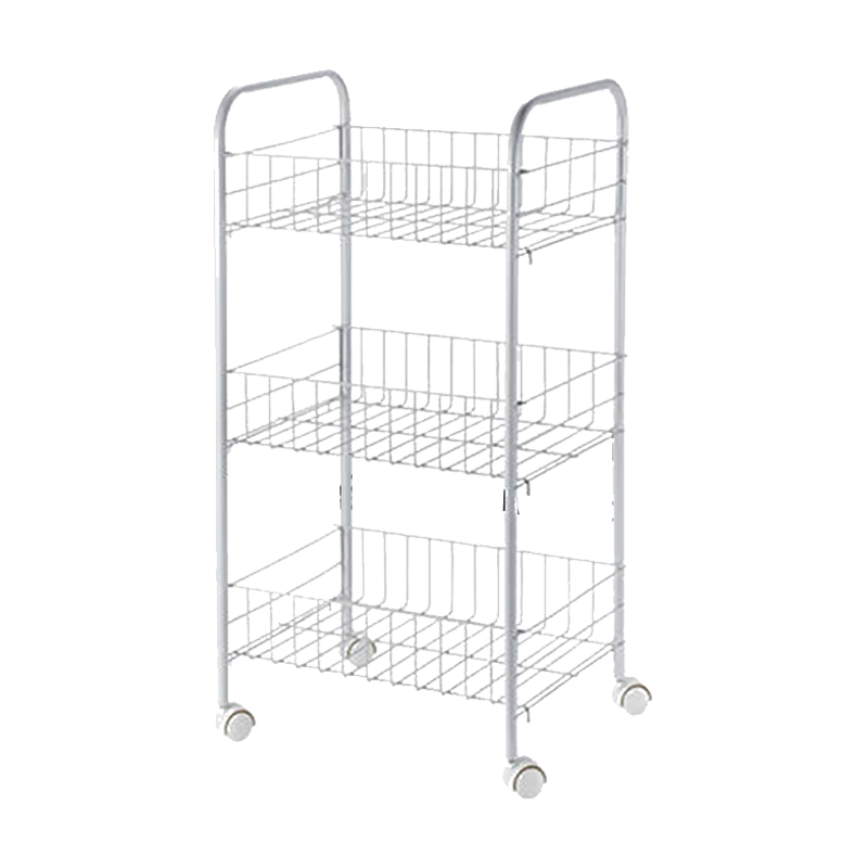 卡汐沐 小推车置物架卧室储物层架零食收纳架子厨房置物架落地多层蔬菜架 不带轮 2层