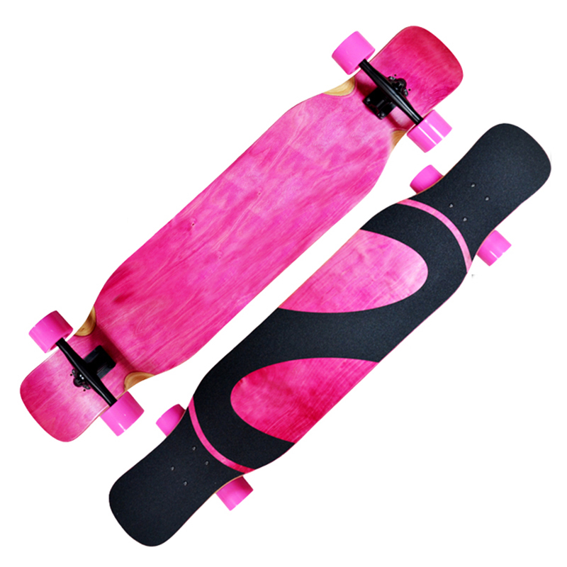flamingice专业滑板初学者成人公路长板舞板男女学生青少年四轮刷街板全能板 木之紫