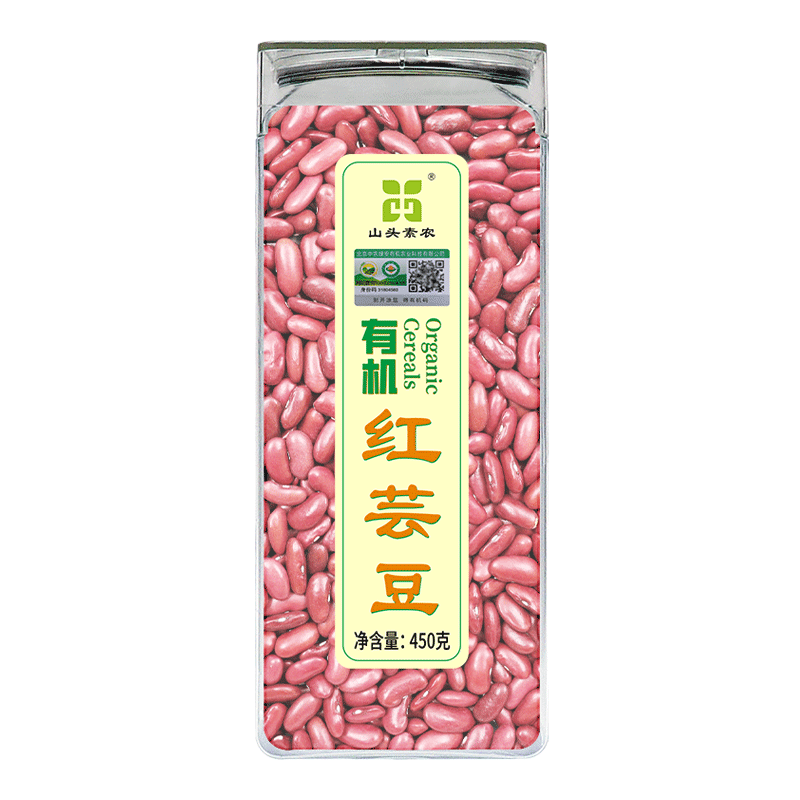 山頭素農(nóng)有機(jī)蕓豆 紅蕓豆 紅腰豆 菜豆 飯豆 五谷雜糧粗糧 450克罐裝