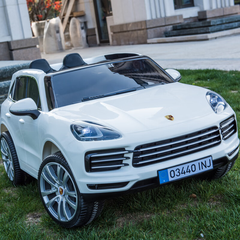 贝瑞佳【保时捷授权】卡宴儿童电动车四轮越野车双座带遥控小孩玩具车