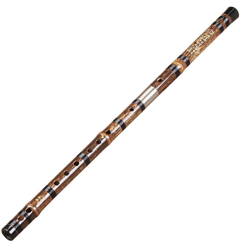 永华紫竹笛子乐器专业演奏考级竹笛成人初学古风双插横笛子 F+配件