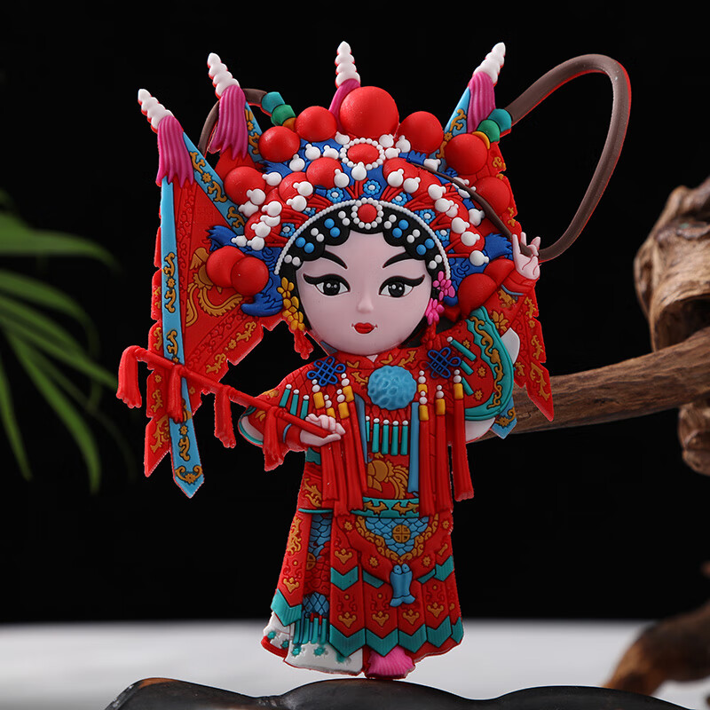 京剧脸谱创意立体人物冰箱贴磁性贴中国风特色纪 新款穆桂英