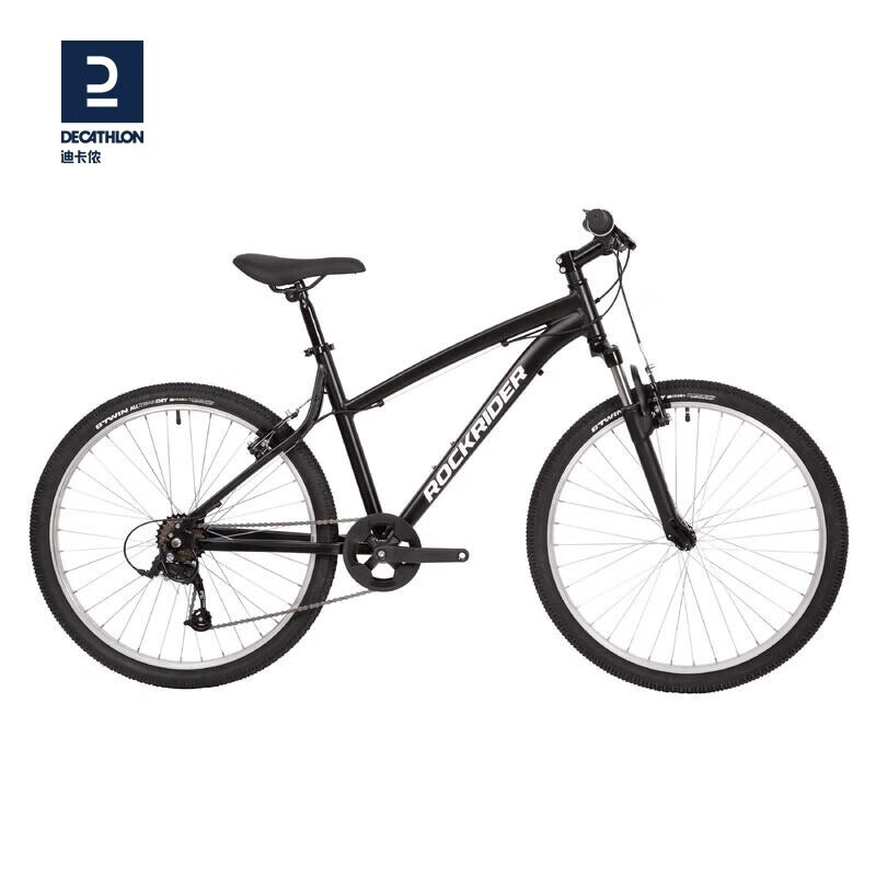 迪卡侬自行车山地车ST50山地自行车越野铝合金车架单车黑色S-4558324