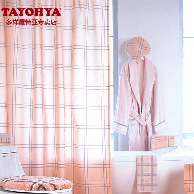 多樣屋（TAYOHYA）加厚浴簾防透光浴室防水防霉加厚淋浴簾布 臺(tái)灣產(chǎn)滌綸速干不掉色 英格蘭-粉 1.8米寬*2.0米高（定制3天發(fā)貨）