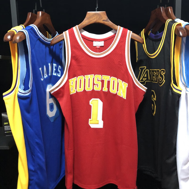 滕讯体育nba旗舰密绣版麦迪球衣1号04-05年复古网眼刺绣番茄炒蛋篮球