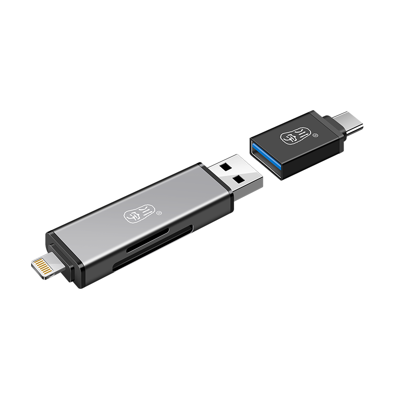 川宇 USB-C3.0高速手机多功能合一 OTG读卡器 支持TF/SD卡 Type-c安卓苹果手机电脑相机通用