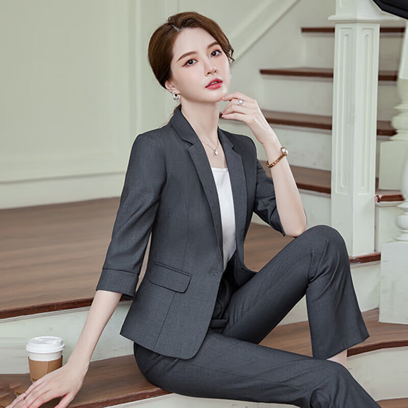 璇醇银行大堂经理工作服夏季职业装西装套装女士西服干练工装商务正装