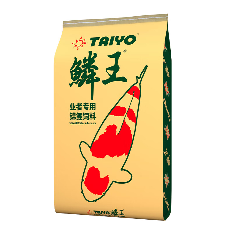 神阳鳞王业者育成锦鲤鱼饲料鱼池专用鱼粮增体增色育成高蛋白锦鲤鱼食 鳞王业者育成20kg 特大粒 送10L喂食桶