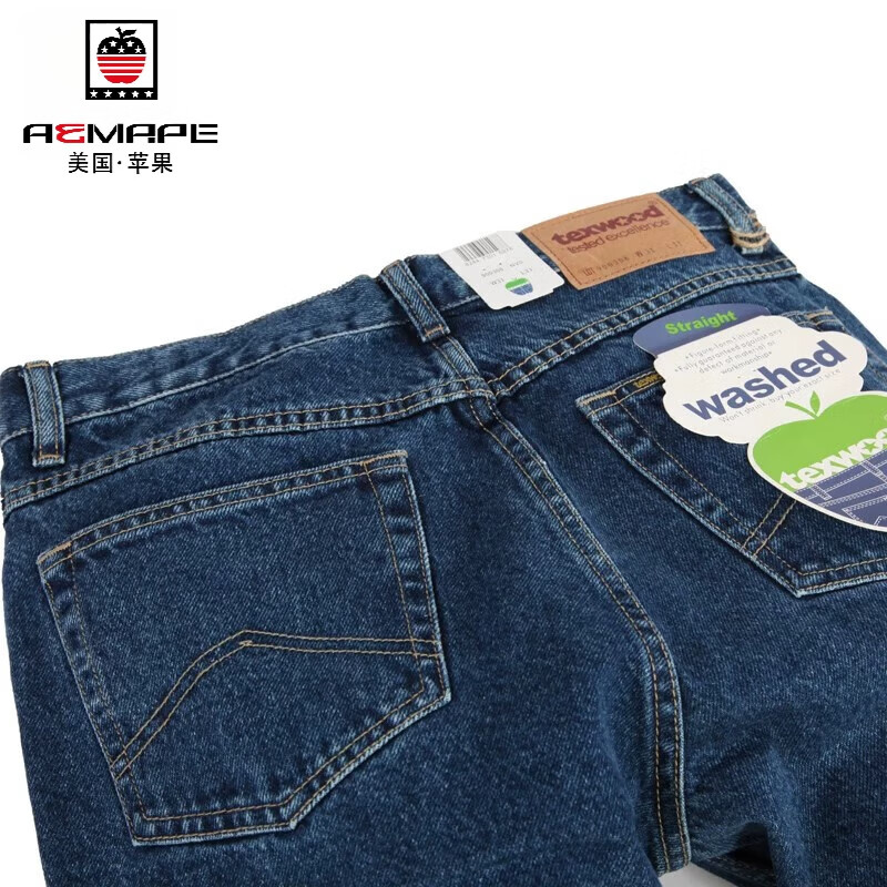 aemape美国苹果美国牛仔裤男春夏季薄厚款休闲中老年直筒宽松中高腰