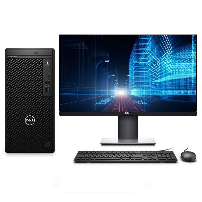 戴尔(dell optiplex3080mt 戴尔办公台式机 商用独显台式电脑 i5