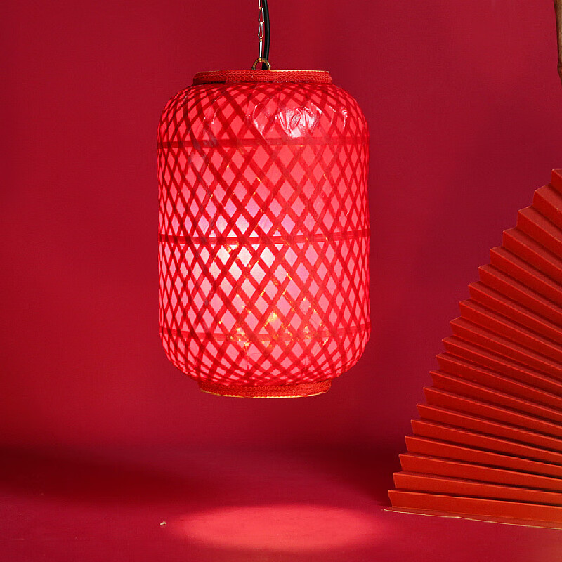 纸灯笼竹编冬瓜灯笼手提成品庙会大红宫灯 可制图案和尺寸联系客服