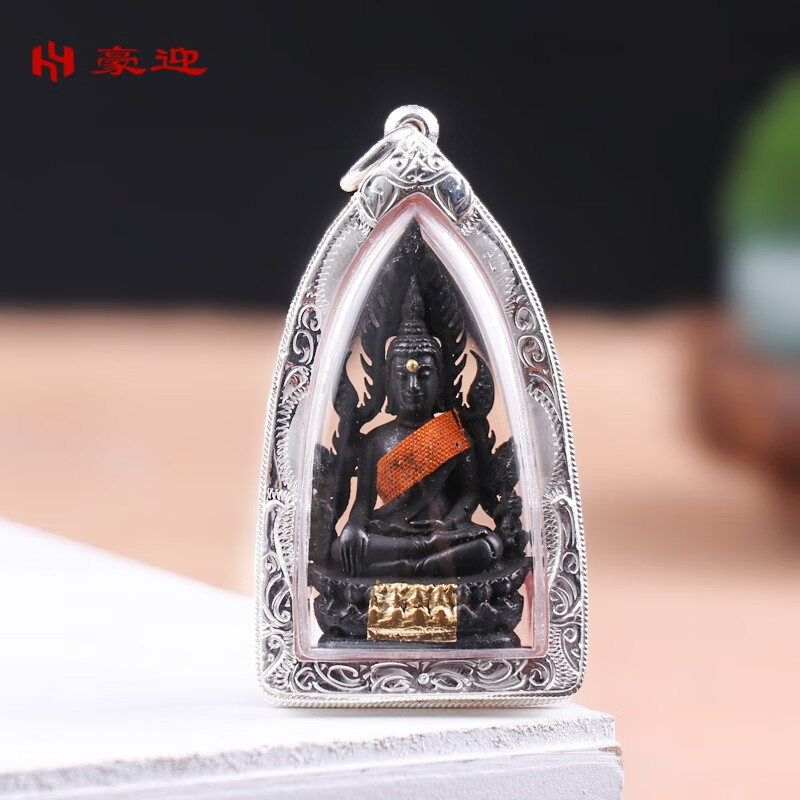 豪迎 泰国佛牌龙婆爽2519年2530年力泥坤平水才崇迪佛金壳带卡 2530年