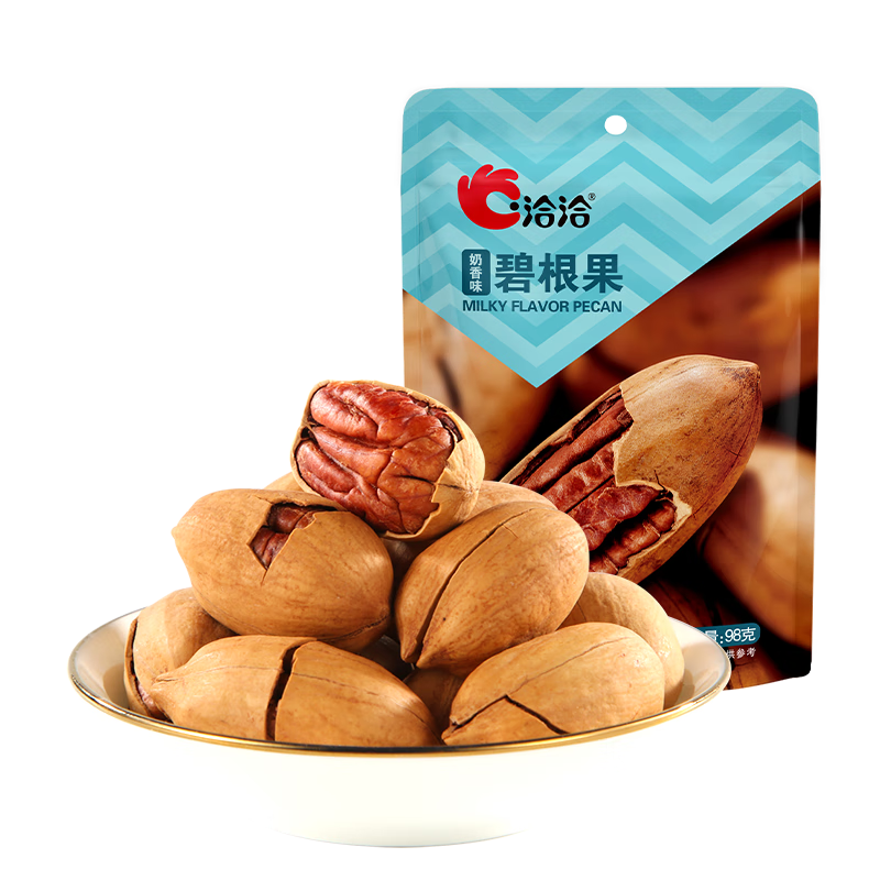 洽洽奶香碧根果98g*1袋 堅果炒貨開口干果地方特產(chǎn)【零食廣場】