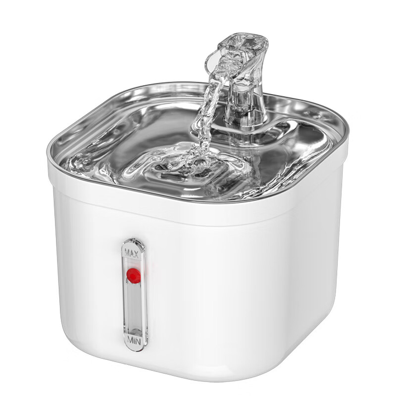 ipsky宠物自动饮水机不锈钢喝水盆猫水碗饮水器喷泉智能喂水器狗猫用品 白色 2L