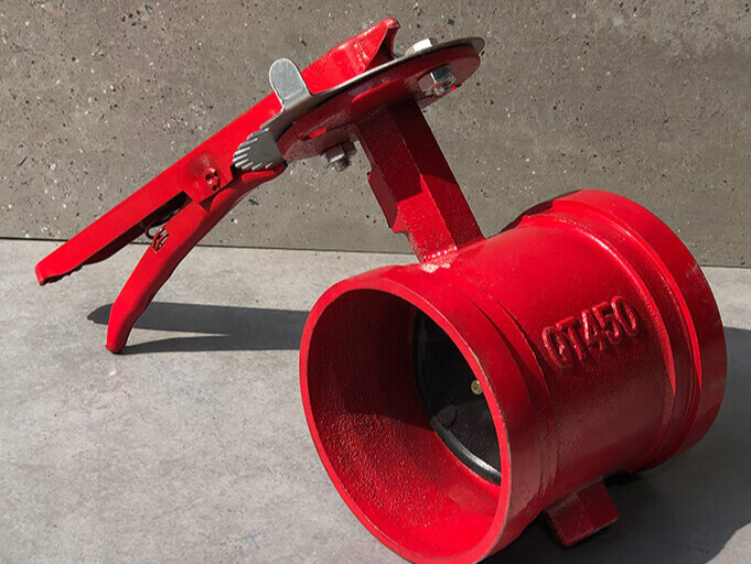 惠利得手柄沟槽蝶阀 卡箍蝶阀 消防手动蝶阀沟槽阀门dn50 65 80 100