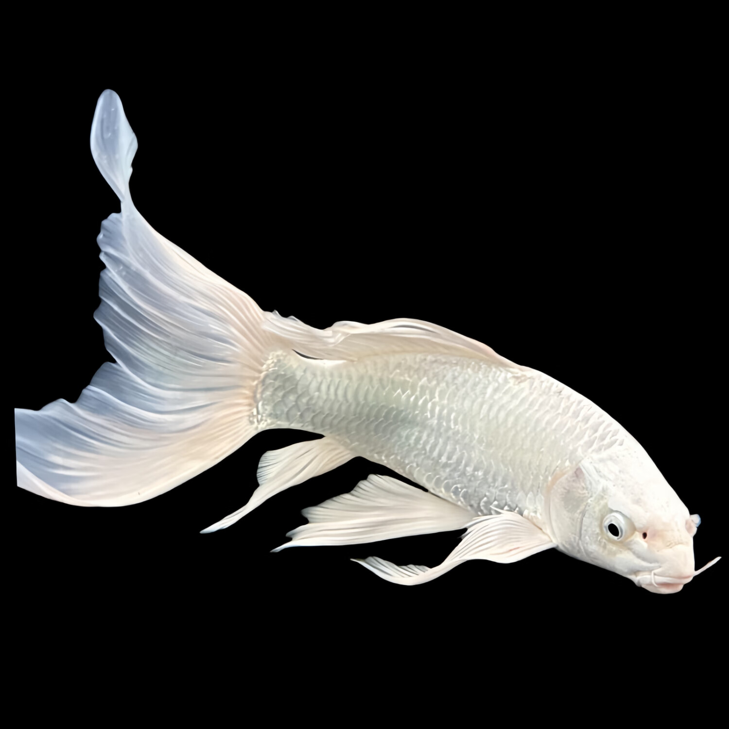 毛如意纯种台湾蝴蝶鲤贵妃短身球体活体白金龙凤长尾锦鲤淡水观赏