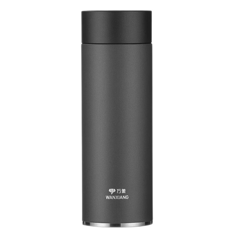萬象不銹鋼真空保溫杯智能數(shù)顯大容量水杯男女士車載便攜商務(wù)辦公杯子 石墨黑 430ml