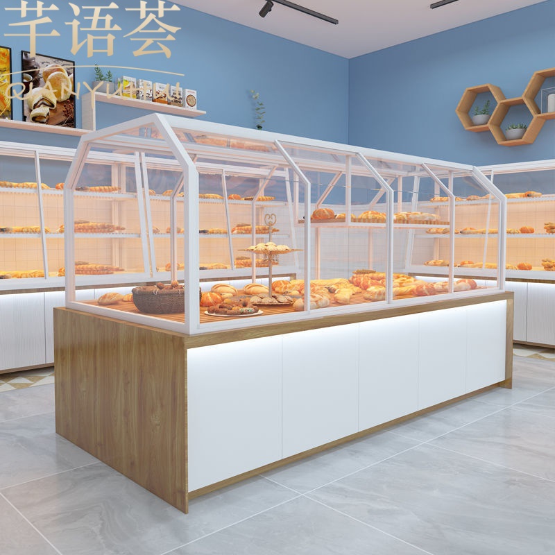 面包柜面包展示柜中岛柜蛋糕模型烘焙店糕点边柜展示架展柜货架 环保