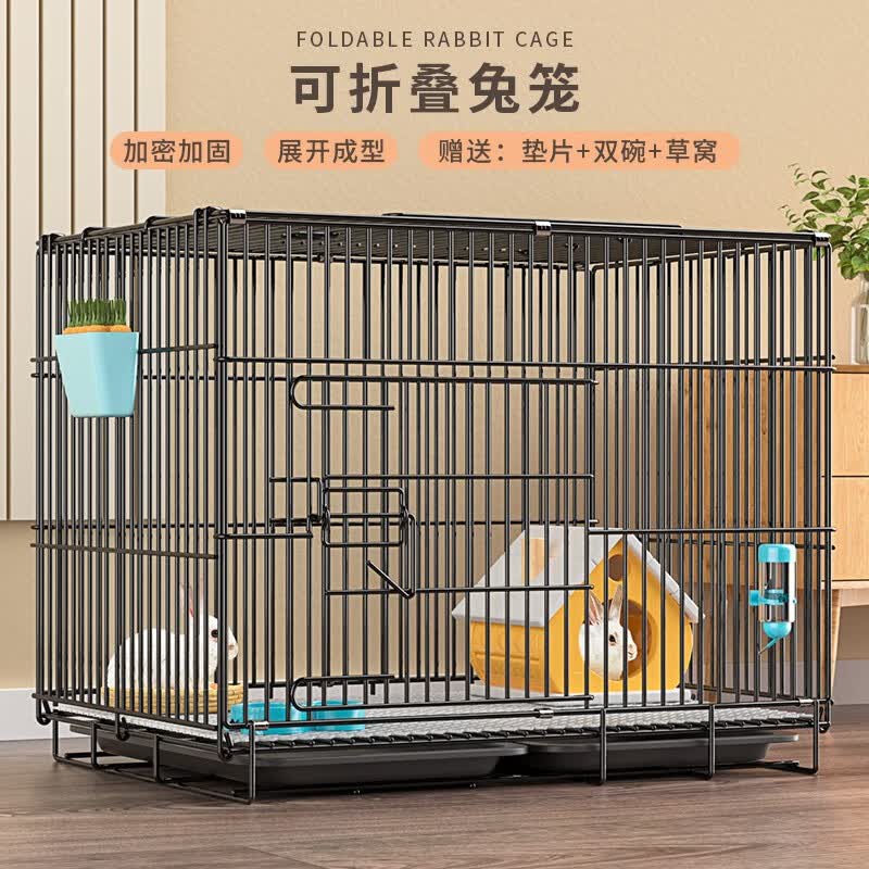 憨憨宠 兔子笼 加粗加密家用可折叠兔笼子特大号别墅笼子养殖笼兔子用品 700# 黑色可折叠加密兔子笼使用感如何?