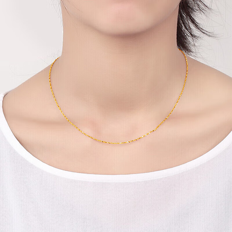 菜百首饰 黄金项链 足金满天星黄金项链 计价 约3.25克约40厘米