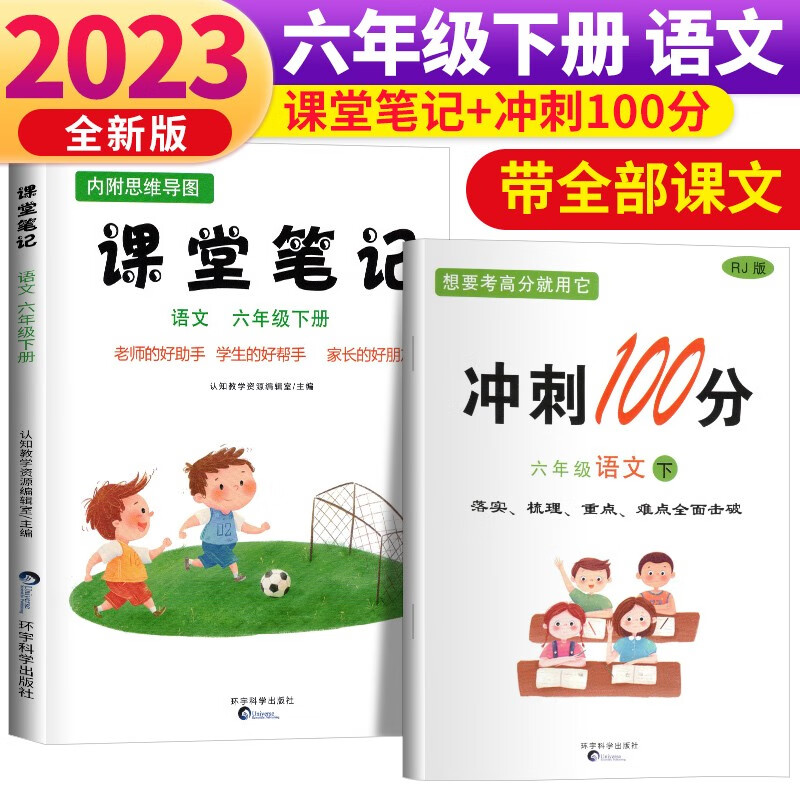 套装2册 六年级课堂笔记下册语文+期末冲刺100卷 六年级下册语文同步人教版教材解读全解 课前预习单重点知识梳理归纳学习参考资料