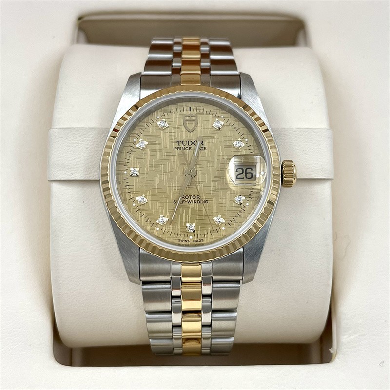 王子型自动机械手表日历表休闲瑞士手表商务腕表 34mm间金m74033-0005