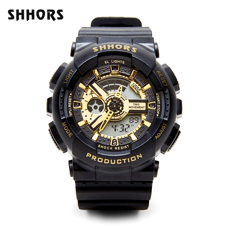 聖猴時（SHHORS）男学生防水夜光电子表青少年中小学生多功能运动表小版 白玫金810Y