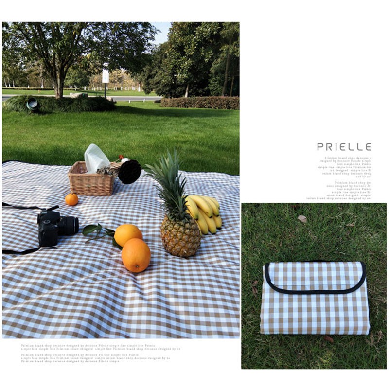 何大屋（Hodtown） 野餐垫子防潮垫户外便携超轻野餐防水加厚垫超大公园出游旅游玩 咖啡格HDW1810标准195*200cm